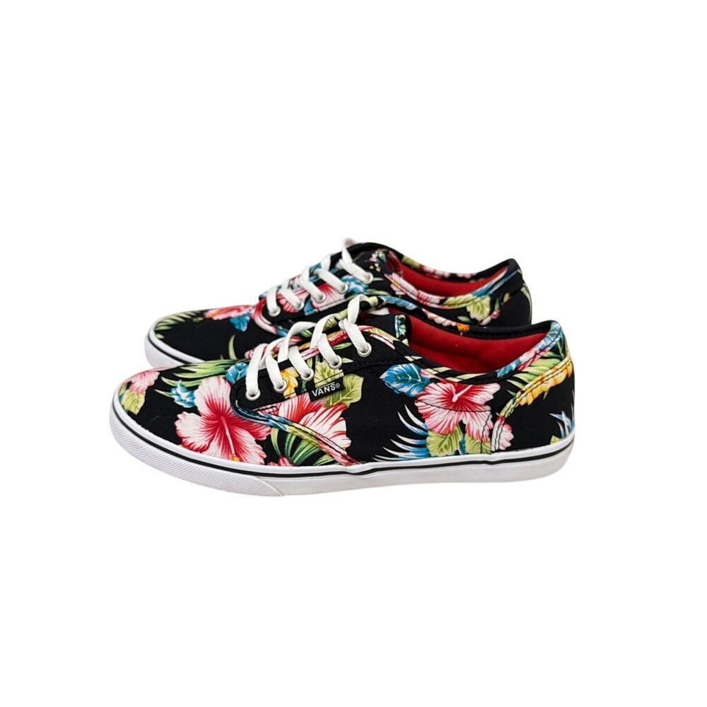 Vans Shoes Authentic 'Hawaiian Floral' Black Canvas Sneakers Size Women's 7.5